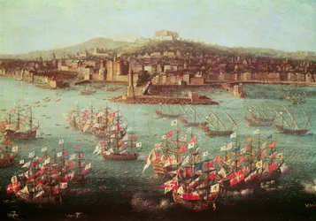 La flotta di Re Carlo III di Spagna davanti alla città di Napoli, 6 ottobre 1759
